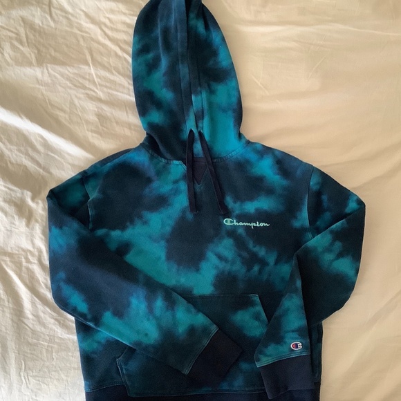 Champion Blue Tie Dye Hoodie - Picture 1 of 2